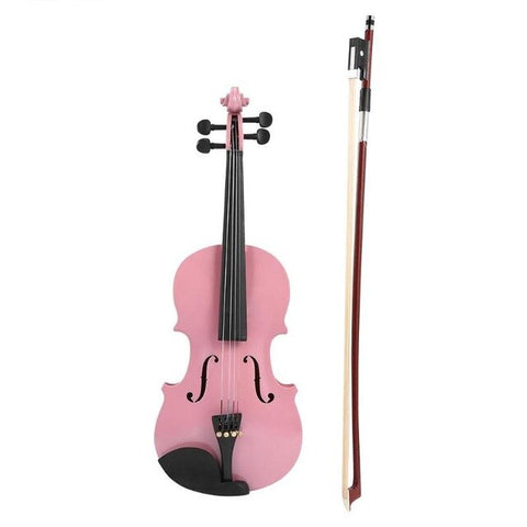 Handmade 1/8 Size  Acoustic Violin Gloss 4 Color Fiddle with Case Bow Rosin Musical Instrument For Beginner Music Lover training