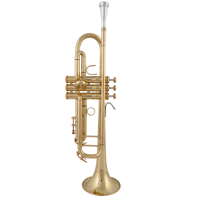 JM Silver plated Trumpet High Quality Brass Gold Lacquer B Flat Playing Musical Instrument Trumpet with Mouthpiece Case