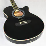 Guitar Acoustic Electric Steel-String Balladry Folk Pop Thin Body Flattop 40 Inch Guitarra 6 String Black Light Cutaway Electro
