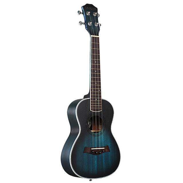 Andrew Ukulele Concert Ukulele 23 Inch 4 Strings Guitar Hawaiian Mahogany Blue Uke Stringed Instrument