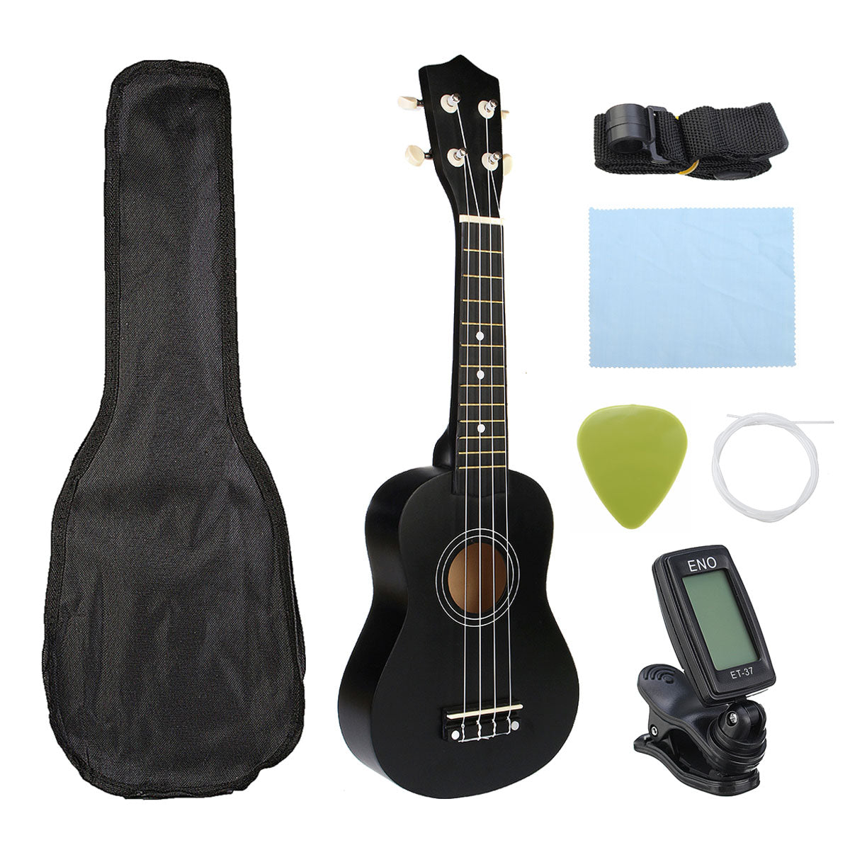 Zebra 21 inch Ukelele Soprano 4 Strings Hawaiian Spruce Basswood Guitar Musical Instrument Set Kits+Tuner+String+Strap+Bag