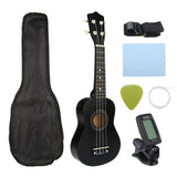 Zebra 21 inch Ukelele Soprano 4 Strings Hawaiian Spruce Basswood Guitar Musical Instrument Set Kits+Tuner+String+Strap+Bag