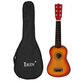 Small Mini Guitar 21 inch 12 Fret 6 Metal String Wood Black And Bag
