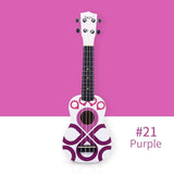White Mini 21 inches Soprano Ukulele 12 Frets Instrument Wood Hawaiian Style Guitar 4 Strings Hawaii Guitar for Beginner