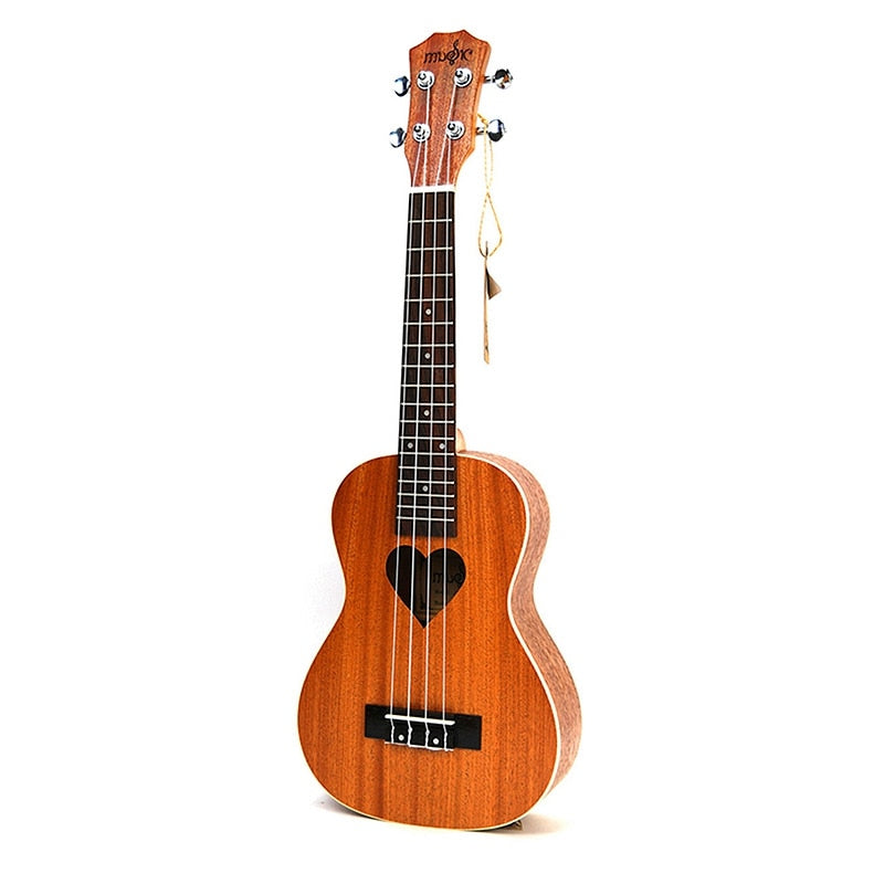 21 inch Ukulele Soprano Four Strings Hawaiian Mini Guitar Ukulele Acoustic Guitar Heart Pattern Guitarra Chitarra