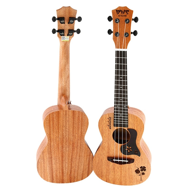 ABGZ-BWS EST & 1988 Concert Ukulele 23 Inch 4 Strings Hawaiian Mini Guitar Acoustic Guitar Ukulele Mahogany Four-leaf clover B
