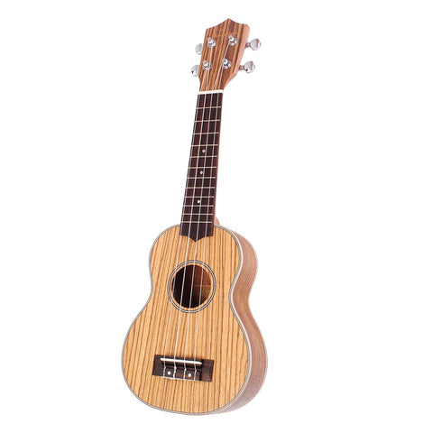 21'' Soprano Zebra Wood Ukulele Uke Musical Instrument 4 String Guitar