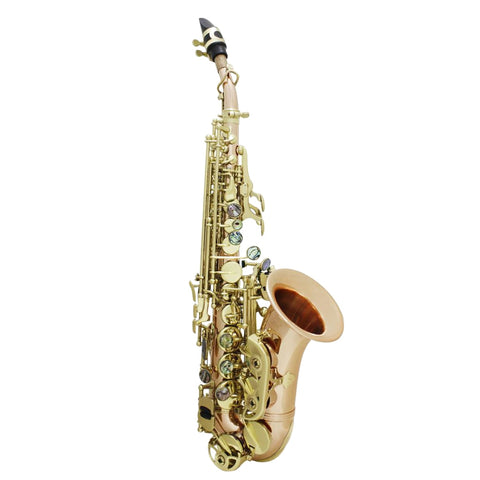 Portable Phosphor Copper Soprano Saxophone Pink with Storage Oxford Fabric Bag Strap Cleaning Cloth Brush