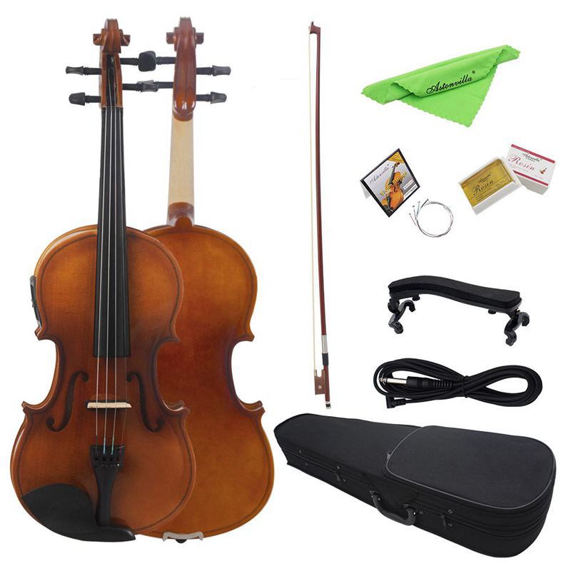 Astonvilla AV-E03 4/4 Full Size Acoustic Violin Fiddle Kit Solid Wood Matte Finish Spruce Face Board 4-String Instrument 2#