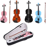 Handmade 1/8 Size Acoustic Violin Gloss 4 Color Fiddle with Case Bow Rosin Musical Instrument For Beginner Music Lover Gift