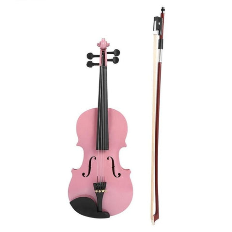 Handmade 1/8 Size Acoustic Violin Gloss 4 Color Fiddle with Case Bow Rosin Musical Instrument For Beginner Music Lover Gift