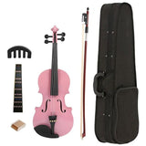 1/8 Splint Bright Acoustic Violin Fiddle with Rosin Case Bow Muffler Kits
