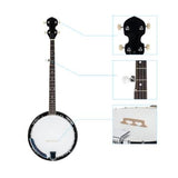 Top Grade Exquisite Professional Wood Metal 5-string Banjo White  Wood Color solid metal wood beginners Musical instrument