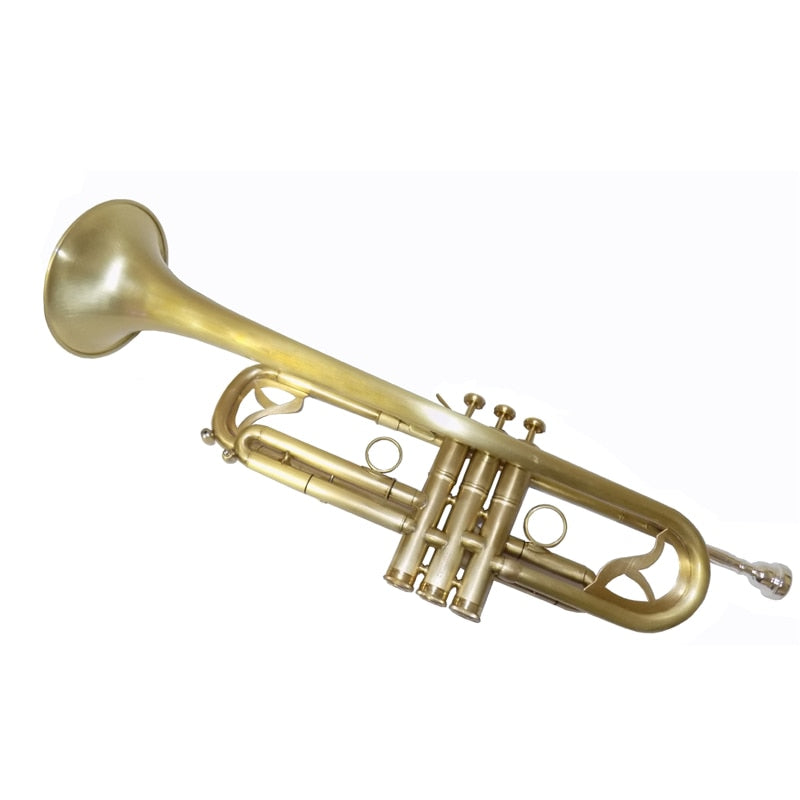 Trumpet Bb B flat with Case and Mouthpiece Brass Brush finish trumpets musical instruments