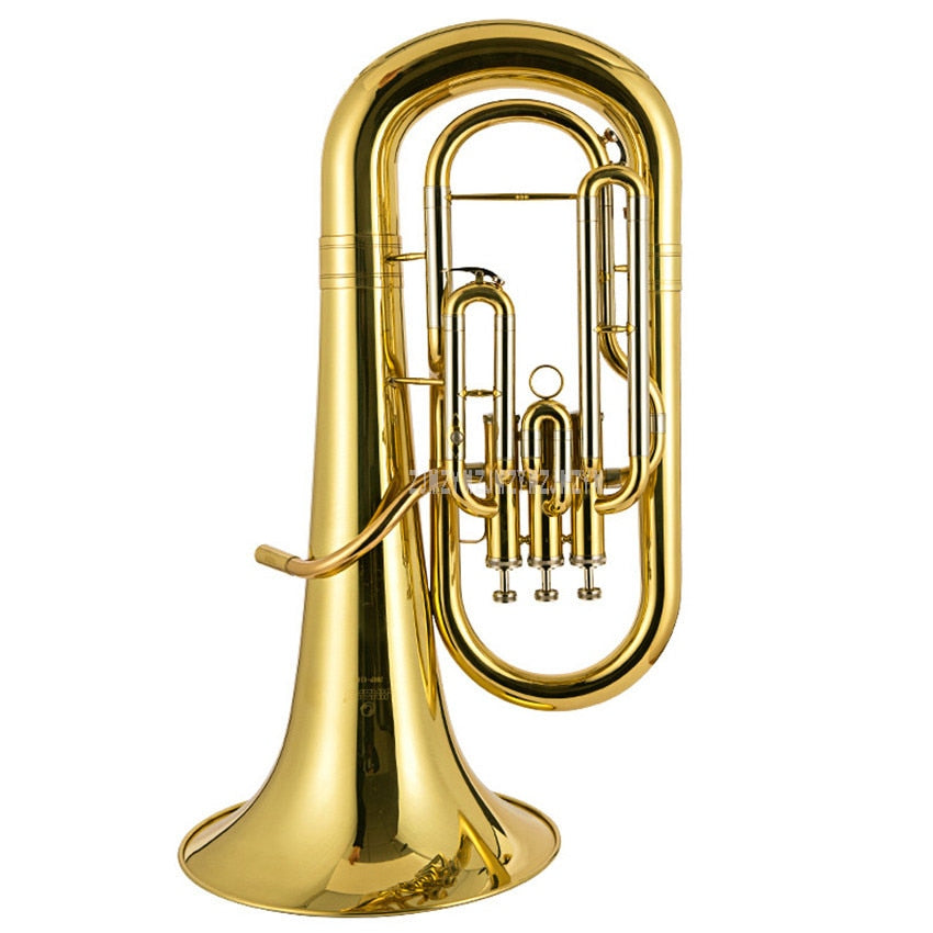 Professional Euphonium 3 Straight Key Bb Bass French Horn Gold Lacque Trumpet Brass Material Musical Instruments JBEP-1180
