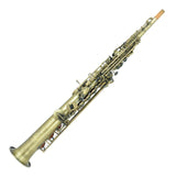 H68 antique copper Bb Saxphone falling tune B bakelite mouthpiece head sax straight saxophone in Bb brass Sopranino Saxophone
