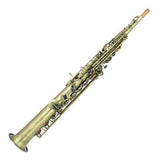 H68 antique copper Bb Saxphone falling tune B bakelite mouthpiece head sax straight saxophone in Bb brass Sopranino Saxophone