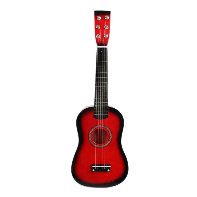 23inch Guitar Mini Guitar Basswood Kid's Musical Toy Acoustic Stringed Instrument with Plectrum 1st String Red