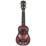 IRIN 21 inch 15 Frets Soprano Ukulele Uke 4 Nylon Strings Basswood Guitar Dolphin Pattern Universal Acoustic Instrument black+