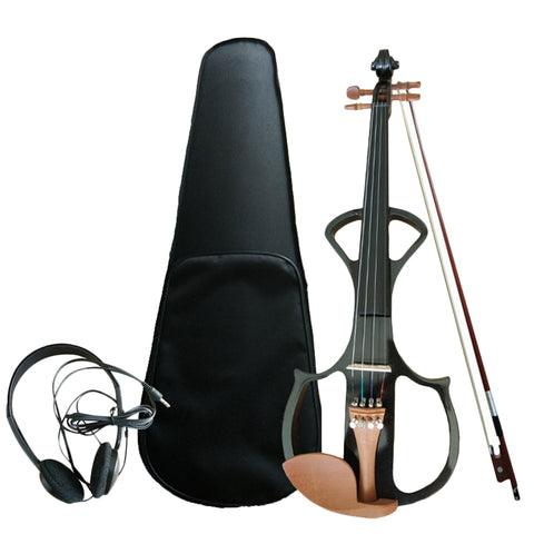 4/4 Electric Acoustic Violin Jujubewood Fiddle with Violin Case Cover Bow for Musical Stringed Instrument Lovers Beginners