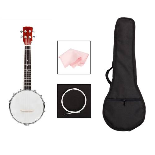 Exquisite Professional 4 string Banjo Set Wood Color Sapele Red ragtime bluegrass music traditional jazz gift Musical instrument