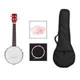 Exquisite Professional 4 string Banjo Set Wood Color Sapele Red ragtime bluegrass music traditional jazz gift Musical instrument