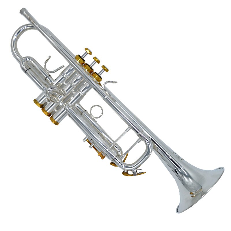 Trumpet Music instrument Bb flat trumpet Grading preferred trumpet professional music Gold Plated Button One- piece Trumpet Play