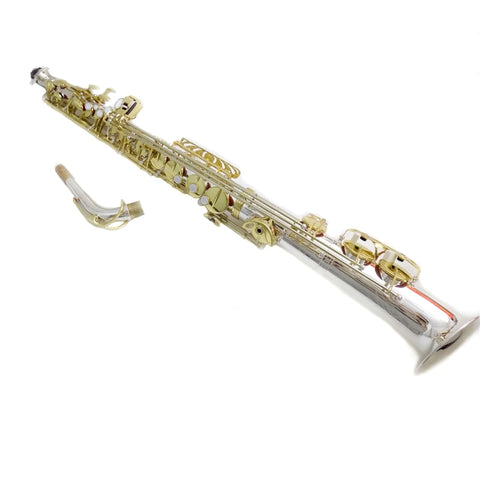 Eb Straight Alto Sax Silver plated Lacquer Keys with Case Musical instruments professional saxophone alto
