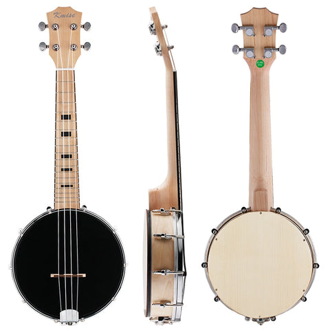 Kmise 4 String Banjo Ukulele Uke Concert 23 Inch Maple Wood 4 String Musical Instruments