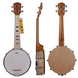 Kmise 4 String Banjo Ukulele Uke Concert 23 Inch Size Sapele Wood