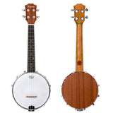 Kmise 4 String Banjo Ukulele Uke Concert 23 Inch Size Sapele Wood