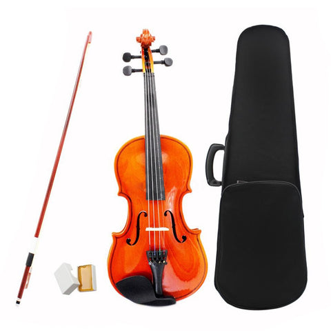 ADDFOO 1/2 Size Natural Violin Basswood Steel String With Case Arbor Bow Rosin Bridge Natural Acoustic Violin For Kids Beginners