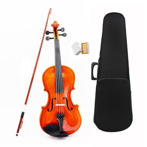 ADDFOO 1/8 Size Acoustic Violin with Fine Case Bow Rosin Bridge For Age 3-6 M8V8 Basswood Steel String Arbor Bow 5PCS/Set